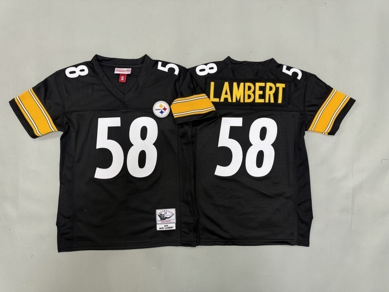 Youth Pittsburgh Steelers #58 Lambert Black Throwback Limited Nike NFL Jersey 01->youth nfl jersey->Youth Jersey
